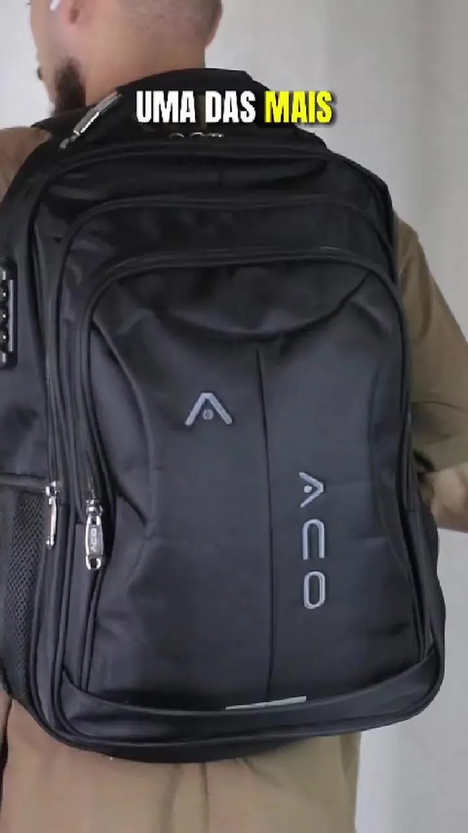 Mochila Notebook Masculina Reforçada Impermeável Executiva Viagem Anti Furto Grande 35L Forpak