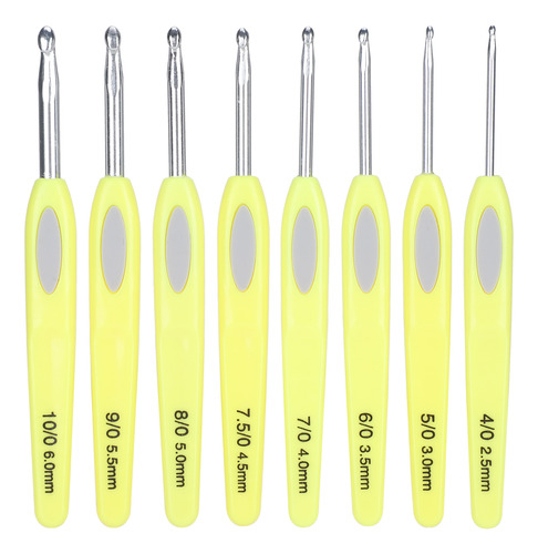 Juego De 8 Ganchos De Ganchillo Ergonómicos Con Mango De Gom