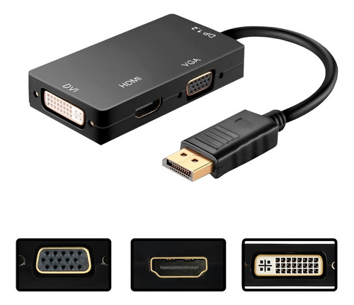 Adaptador Display Port Dp A Hdmi - Dvi - Vga