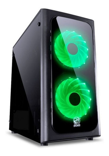 Gabinete Venus Preto Com 2 Fans Verde Pcyes  Venptvd2fca Cor Colorido