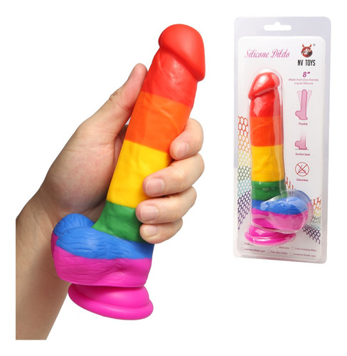 Pene realista de colores súper suaves de arcoíris