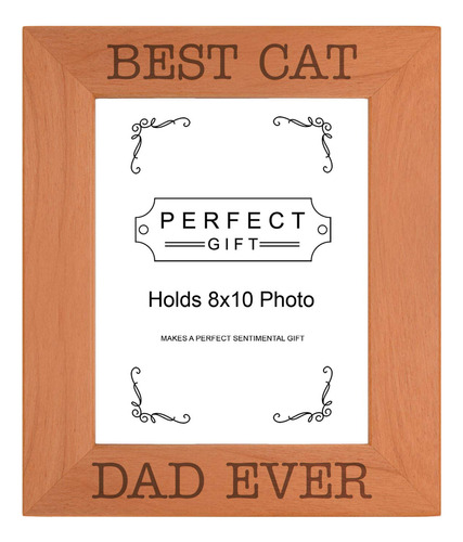 Marco Foto Sentimental Texto Ingl «best Cat Dad Ever» Madera