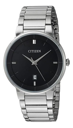 Reloj Citizen Quartz Original Acero Caballero Time Square Color de la correa Plateado Color del bisel Plateado Color del fondo Negro