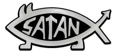 Emblema De Plástico Para Automóvil De Satanás Fish - Plata 5