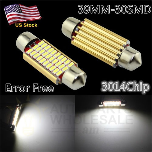 2 X 39mm Blanco 3014 30smd Canbus Festoon 1.5  Licencia De L