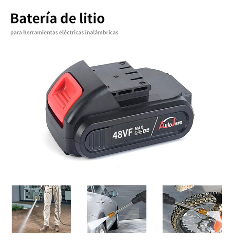 Genérico Hidrolavadora Inalámbrica Pistola Batería 15000 Mah Color Negro