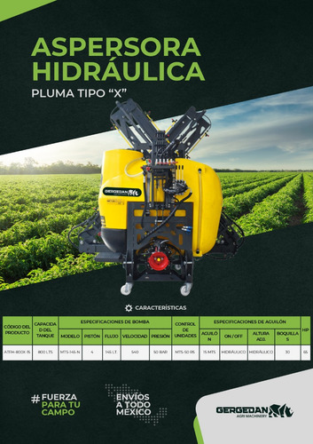Aspersora De Tractor Hidráulica 800 L - Gergedan Agrose