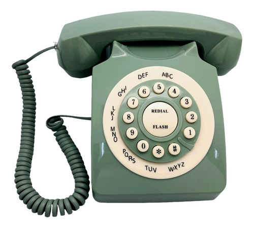 Teléfono Fijo De Estilo Vintage Con Botón Pulsador,