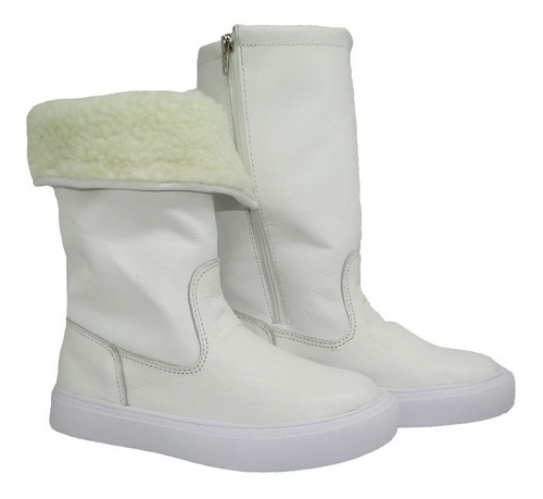 Bota Bogan Ugg Couro Branco Legítimo Forrada Com Lã Original | Mercado Livre