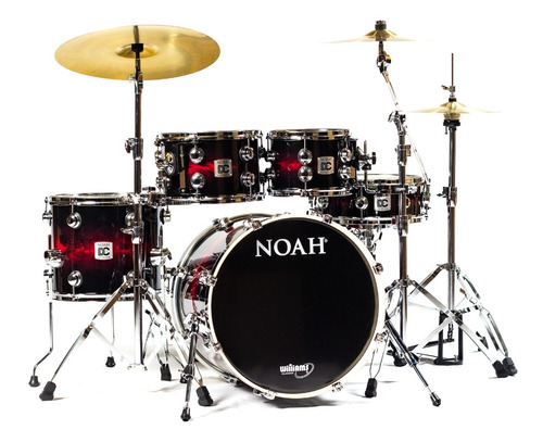 Bateria Acústica Noah Dc5 Scarlet Fade Bumbo 22 Completa