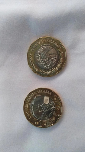 Moneda De $20 Mxn Emiliano Zapata Salazar 2019