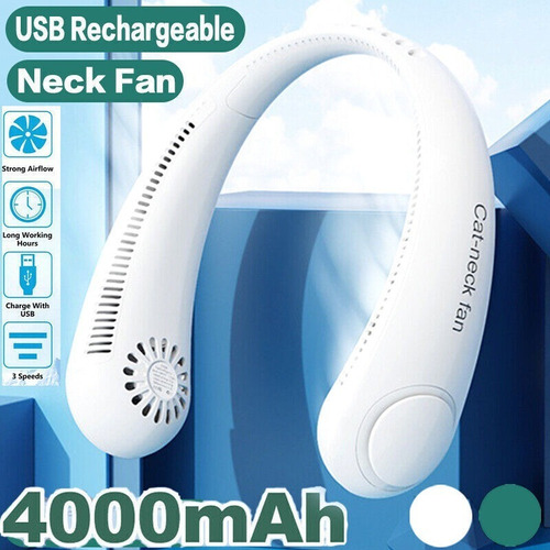 Ventilador Cuello Portátil Silencioso Usb Recargable 3 Modos