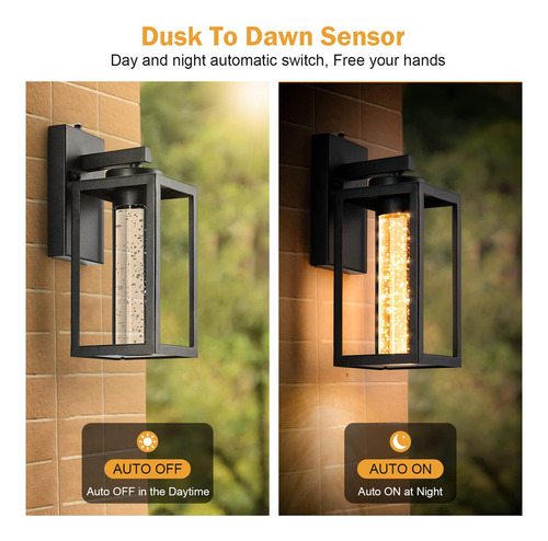 Vianis Lámpara De Pared Para Exteriores Sensor De Atardecer