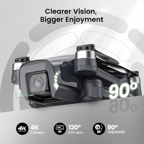 Dron Holy Stone Hs710 Com Câmara 4k Para Adultos, Gps