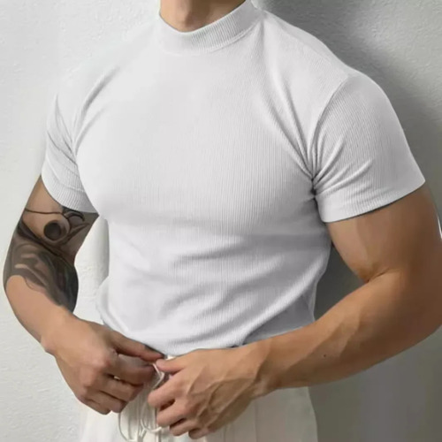 Camiseta Para Hombre Con Cuello Redondo De Verano De Manga C