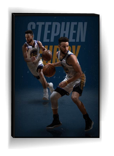 Cuadro Decorativo Nba A0754 State Warriors Stephen Curry Negro