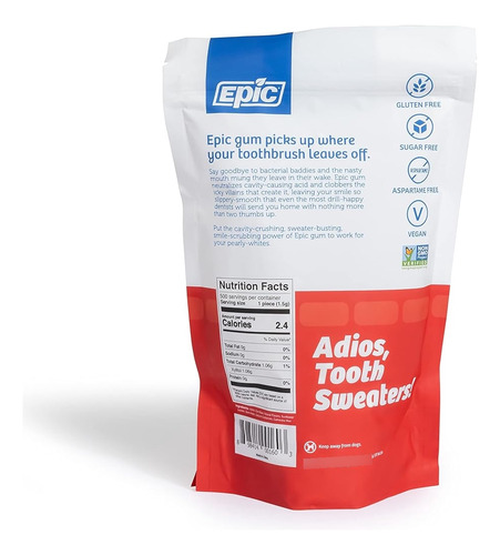 Epic Gum - Chicle Sin Aspartame, Sabor Canela, 500 Piezas