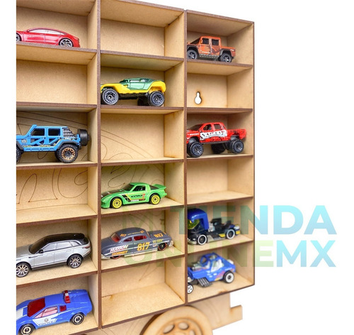 Imagen 3 de 8 de Exhibidor Coleccionador Repisa Trailer Camión Hot Wheels Mdf