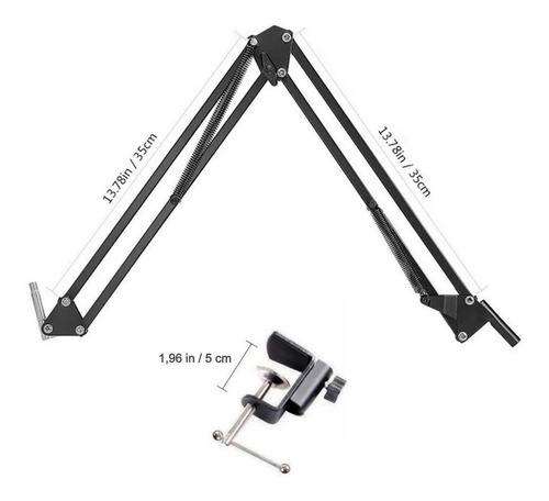 Imagen 8 de 10 de Soporte Brazo Articulado De Mesa Para Mic Condensador Cuotas
