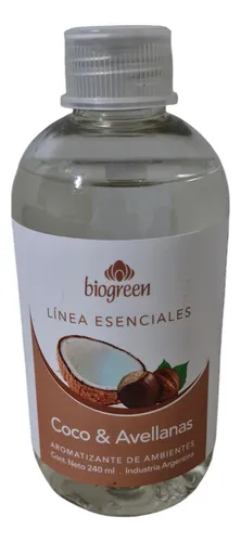 Aromatizante Ambiente Coco Avellanas Repuest 240ml Biogreen