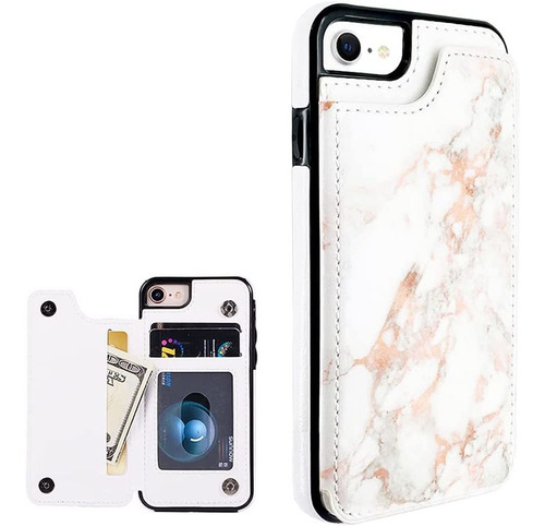 Funda Para iPhone 6s/6, Estampe Marmol/blanca Y Rosa