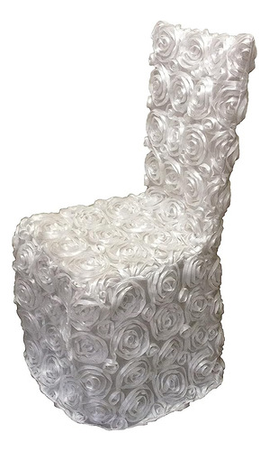 ~? Luchuan White Rosette Banquet Chair Cover Para Boda