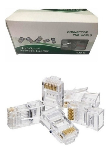 Conector De Red Rj45 Utp Cat 5e Redes Camaras Caja 100