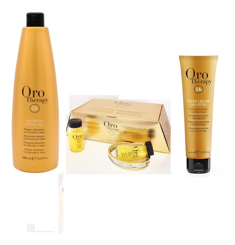 Oro Therapy 24k Oro Puro Shampoo+ampolletas+crema De Manos 