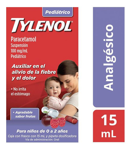 Tylenol Pediátrico 100mg/ml Caja Con Frasco Con 15 Ml