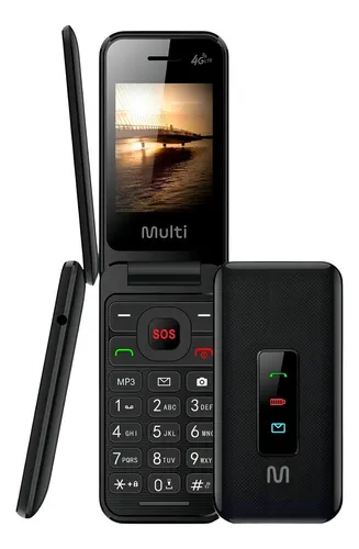 comprar Celular Flip Vita 4g Dual Chip Mp3 Preto Multi - P9227