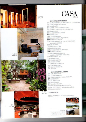 Revista Casa Vogue Especial Arquitetos E Paisagistas. 322 Pg