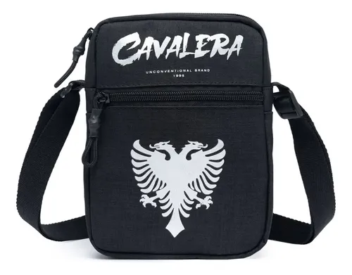 Shoulder Bag Cavalera Despojada Pochete Estampa Frontal Preto Com Estampa Lisa