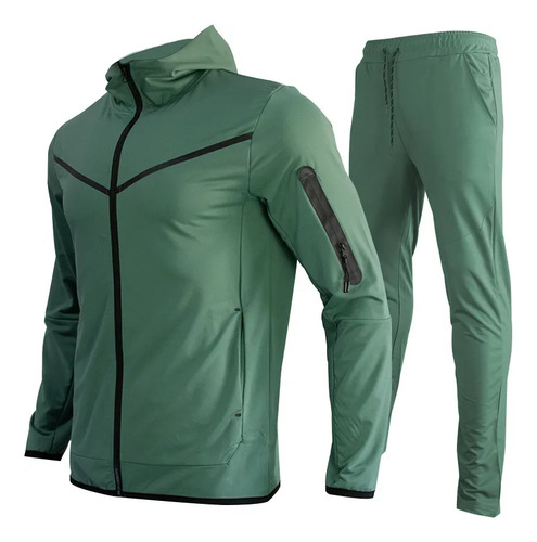 Conjunto De Chaqueta Y Pantalones Casuales Con Capucha Para
