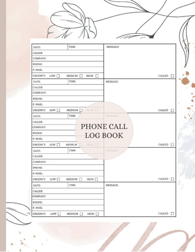 Libro: Phone Call Log Book: Phone Call And Recording Noteboo