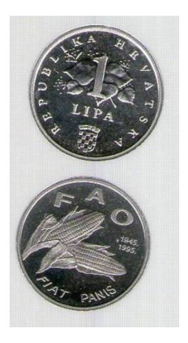 Moneda De Croacia 1 Lipe Fao Año 1995 Sin Circular