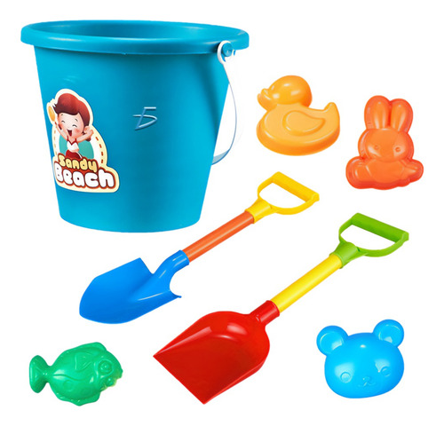 Set Juguetes Playa Arena Cubeta Pala Moldes Animales 6pzs