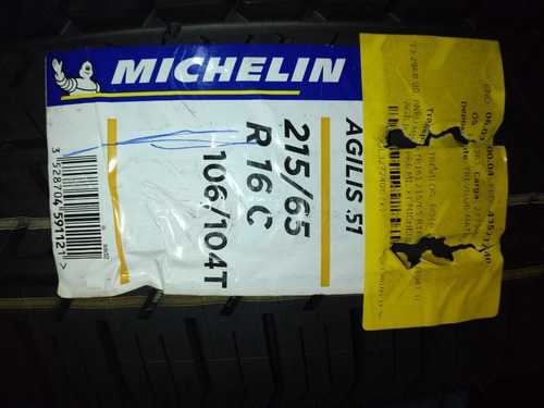 Pneu Aro 16 215/65r16c Michelin Agilis 51 106/104t