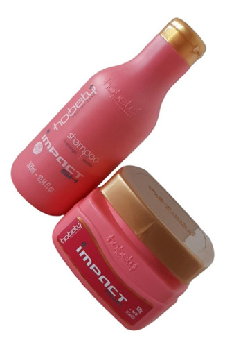 Imagem 8 de 10 de Tratamento Shampoo E Mascara 300 Ml Impact Morango Hobety