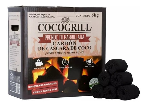 Carbón Asar De Cáscara De Coco, 6kg