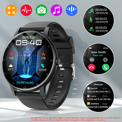 Smart Watch S88 Series 5 Smartwatch Smart Watch Funda Negro