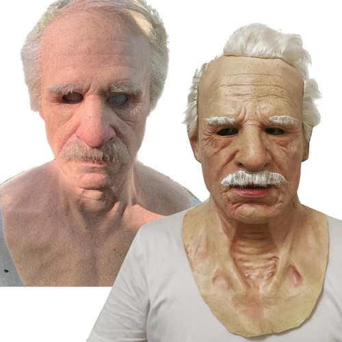 Máscara De Látex Realista De Halloween, Máscara De Velho De