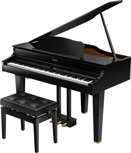 Piano digital Cauda Gp607 Roland Preto Black Gp-607 C/ Banco