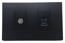 Comprar Toma Salida Coaxial Para Tv + Toma De Red Rj45 Negro
