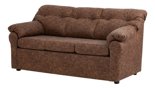 Sofá América 3 Cuerpos Cuero Auris Café / Muebles América