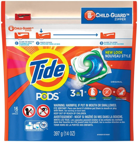 Detergente Tide Pods 3 En 1  (16 Capsulas) 398g