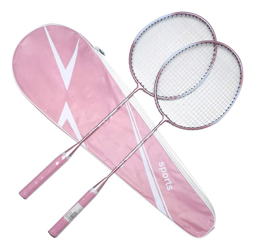 Juego 2 Raqueta Badminton Bolsa Transporte Para Rosa