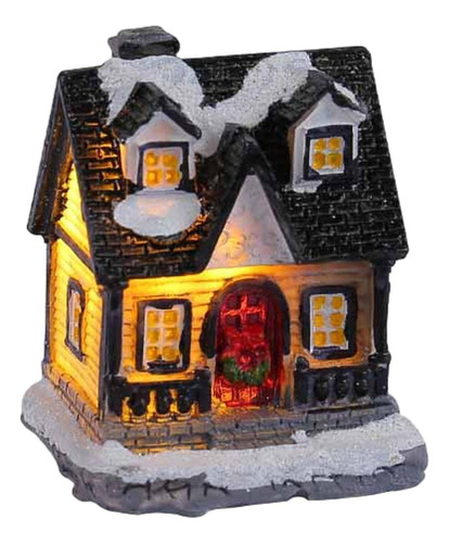 Navidad Nieve Iluminar Casa Navidad Miniatura Estilo C