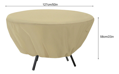 W Funda Para Mesa De Jardín, Redonda, Impermeable, Para