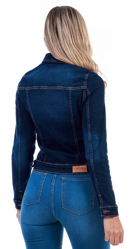 Imagen 4 de 5 de Chamarra De Mezclilla Stretch Mujer Ajustable Azul Oscuro