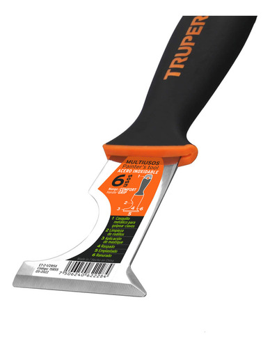 Espátula 2-1/2in De 6 Usos Acero Inox Comfort Grip Expert